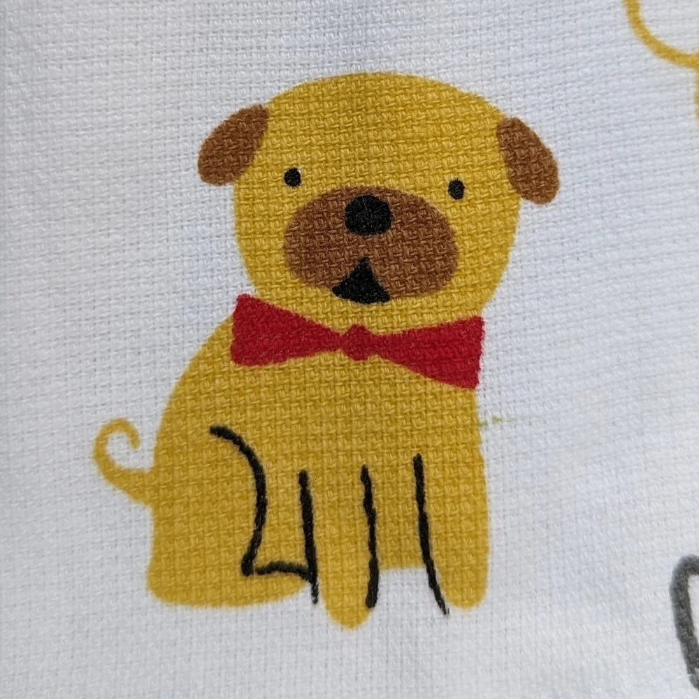 Kitchen Towels Set Of Three (3) Various Dog Breeds Multicolor Solid Grey NWT